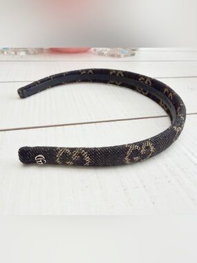 Gucci GG Supreme Monogram Black Denim Headband